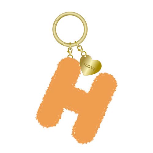 個別ふわふわイニシャルキーホルダー