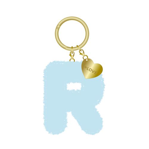 個別ふわふわイニシャルキーホルダー