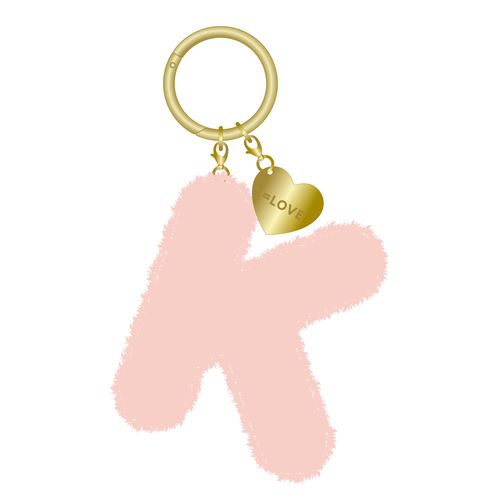 個別ふわふわイニシャルキーホルダー