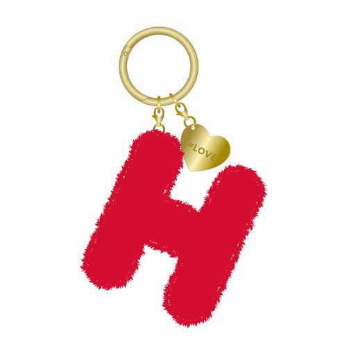 個別ふわふわイニシャルキーホルダー