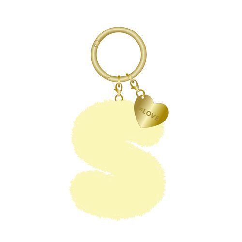 個別ふわふわイニシャルキーホルダー