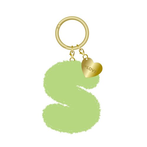 個別ふわふわイニシャルキーホルダー