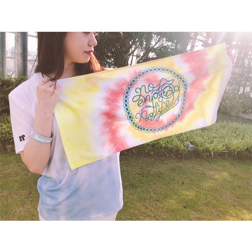 タイダイデザインフェイスタオル -No enjoy no life- 