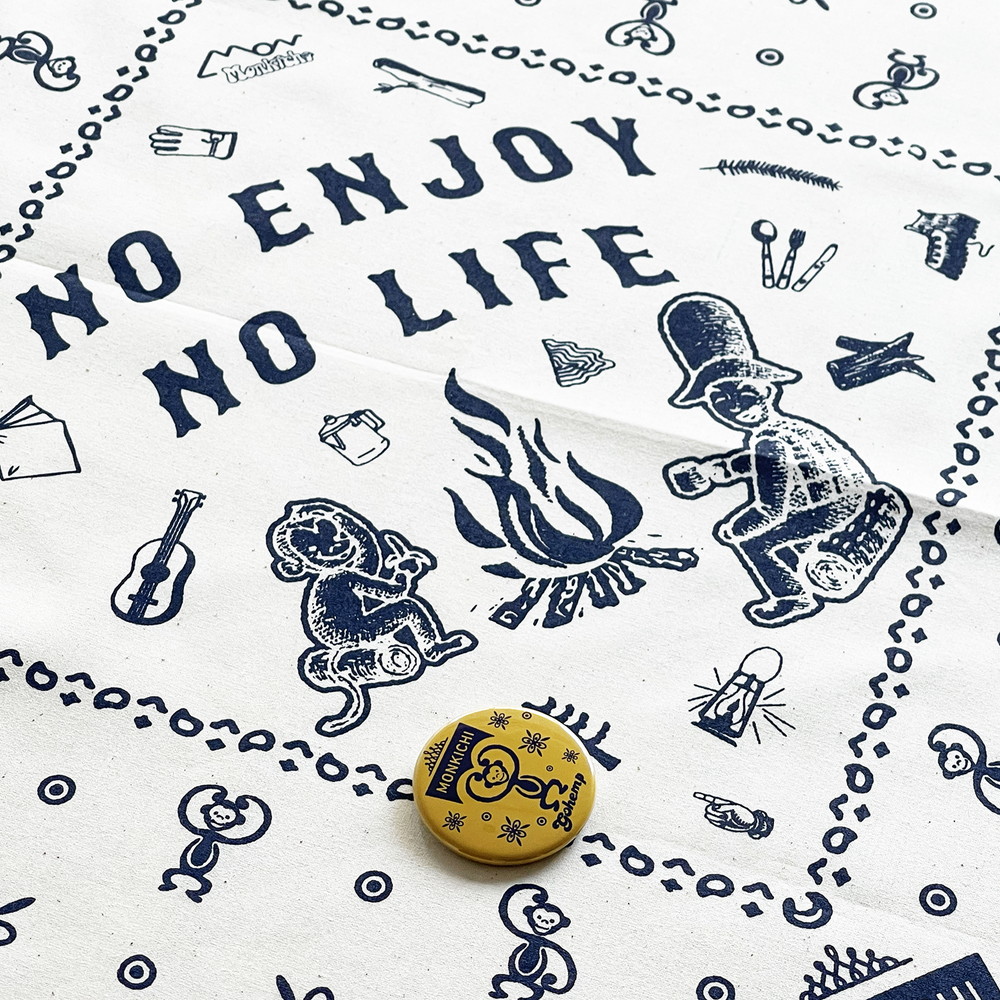 モン吉×GOHEMP オリジナルバンダナセット - White × Navy -