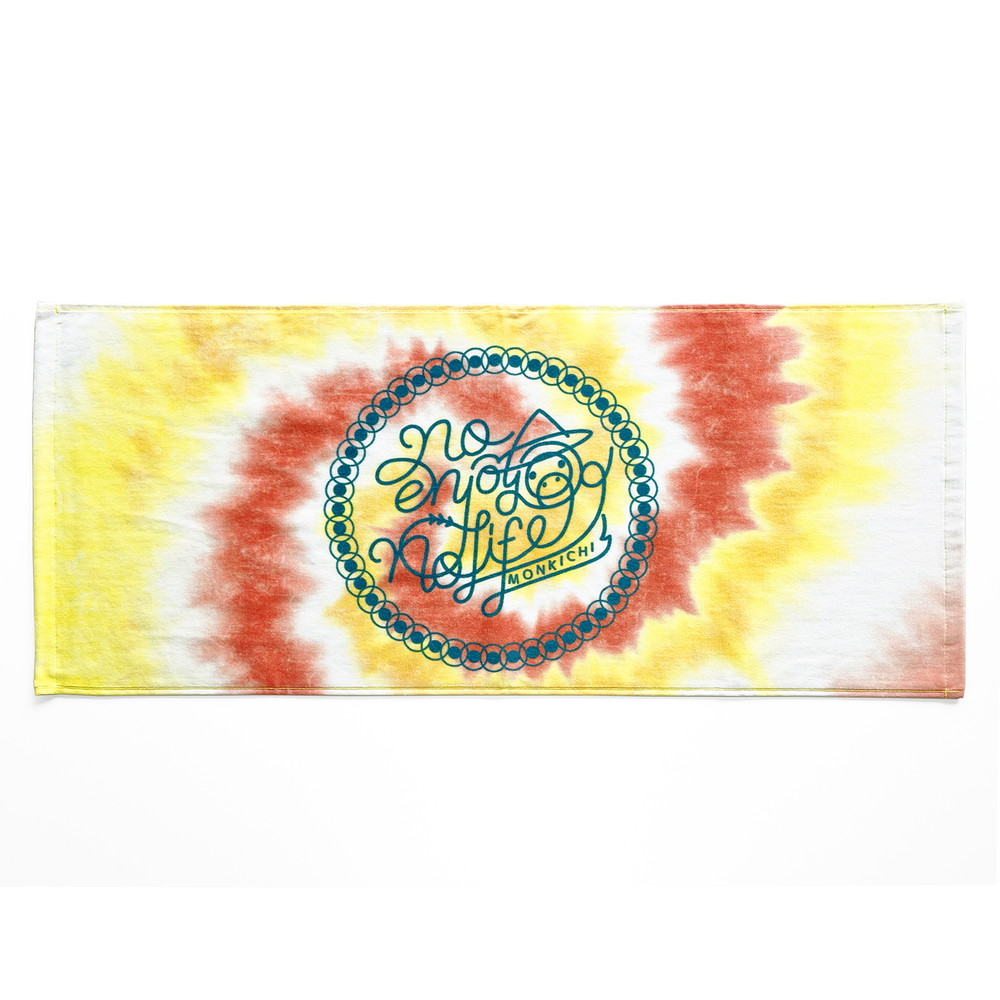 タイダイデザインフェイスタオル -No enjoy no life- 
