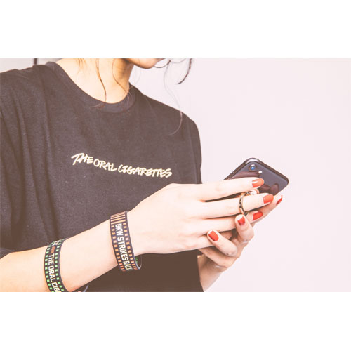 目玉スマホリング/シルバー×ホワイト