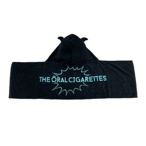 クラウンロゴフーディータオル/ブラック×ブルー