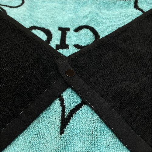 クラウンロゴフーディータオル/ブラック×ブルー