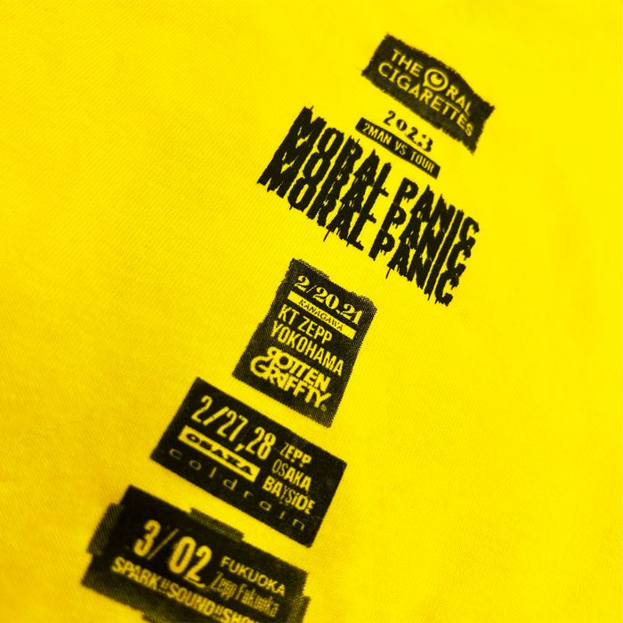 MORAL PANIC ツアーTシャツ/イエロー