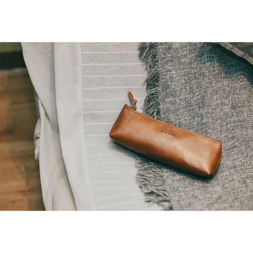 ドッグランフェイクレザーペンケース/ダークブラウン