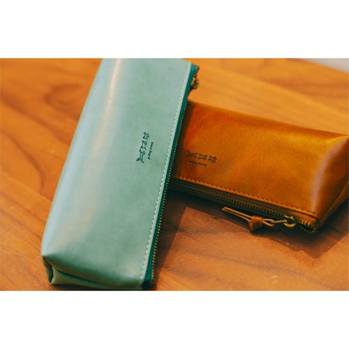 ドッグランフェイクレザーペンケース/ダークブラウン