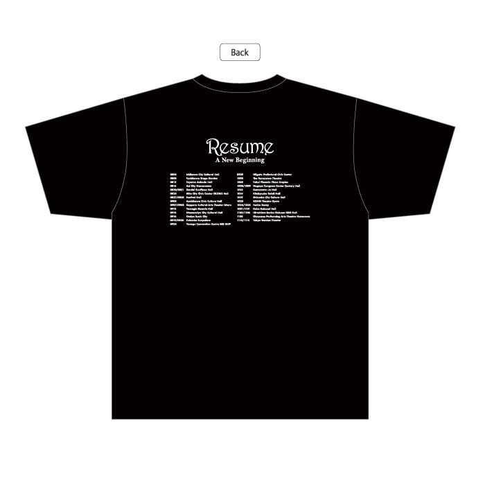Resume ～レジューム 新たな始まり ツアーTシャツ【ブラック】