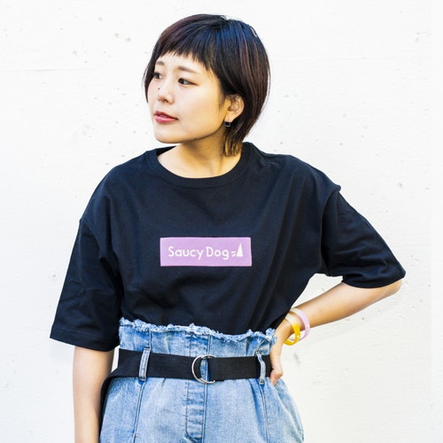 ぷくっとロゴビッグシルエットTシャツ/ブラック