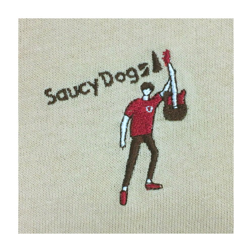 ポイント刺繍リンガーロンT/クリーム