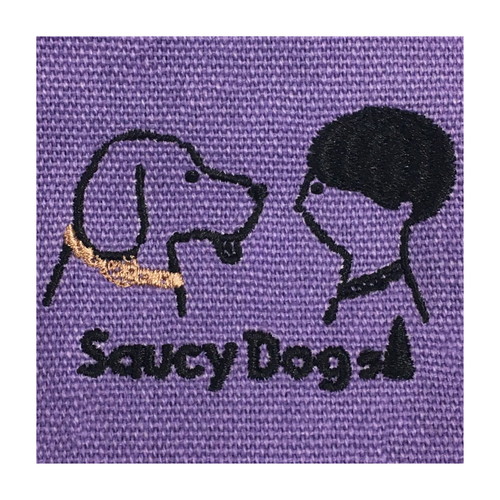 わんこ刺繍ポーチ/パープル