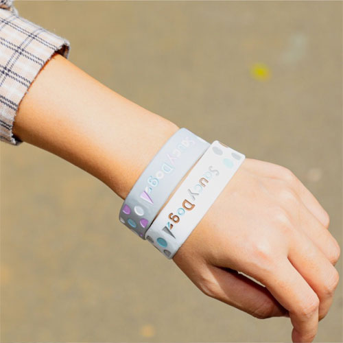 ロゴ水玉ラバーバンド/グレー