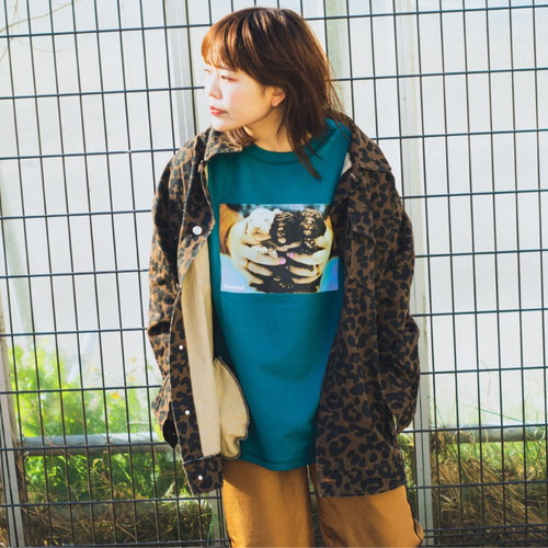 古着風フォトロンT/ターコイズ