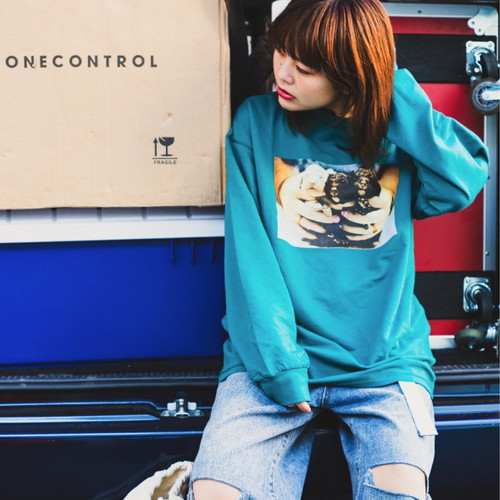 古着風フォトロンT/ターコイズ