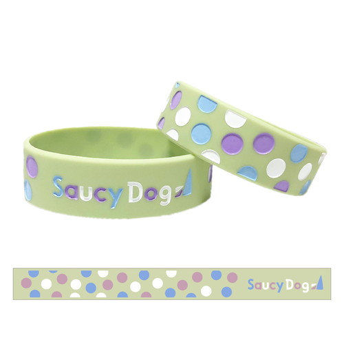 ロゴ水玉ラバーバンド/グリーン