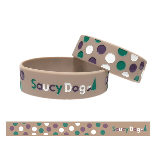 ロゴ水玉ラバーバンド/ブラウン