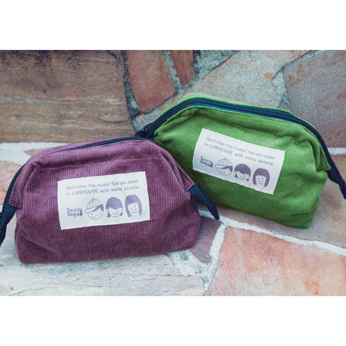 【26】コーデュロイデザインポーチ/ボルドー