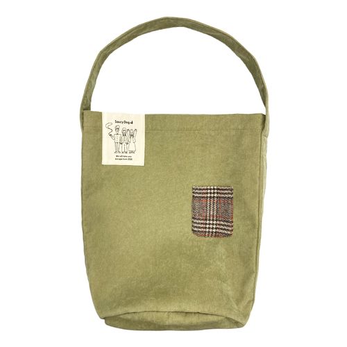 ポケット付きコーデュロイトート/ライトベージュ