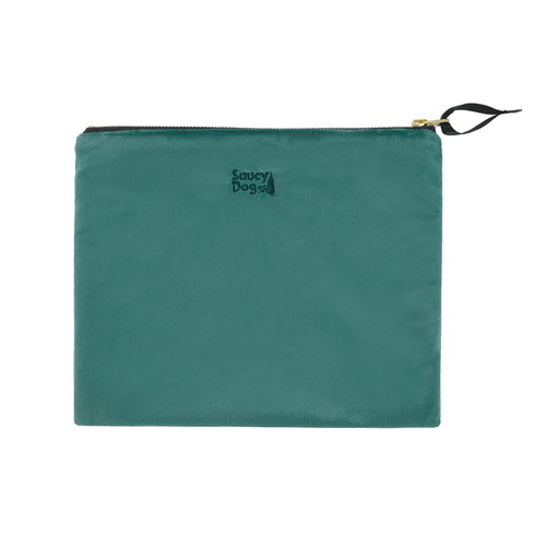 ベロアポーチ/ターコイズブルー