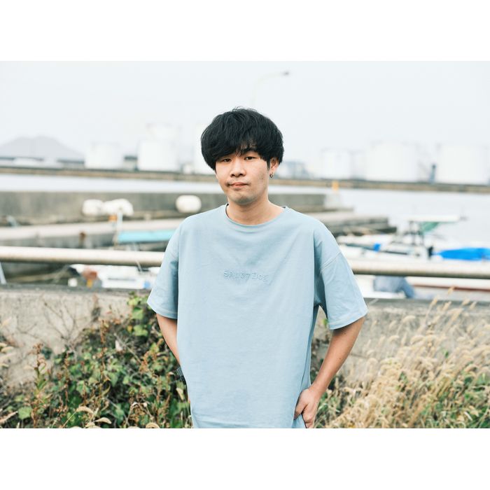 ステッチTシャツ/サックスブルー