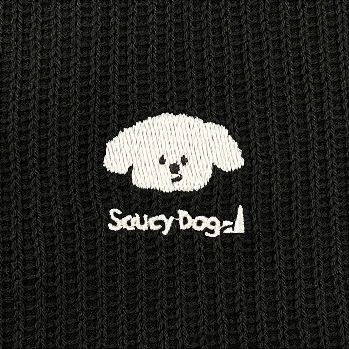 ミニわんこ刺繍カーディガン/ブラック