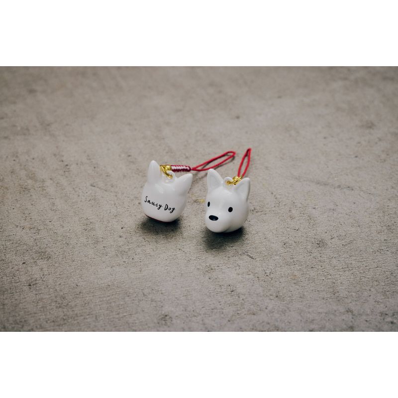 【事前予約取扱なし】さうしーどっぐ 白柴 根付け鈴