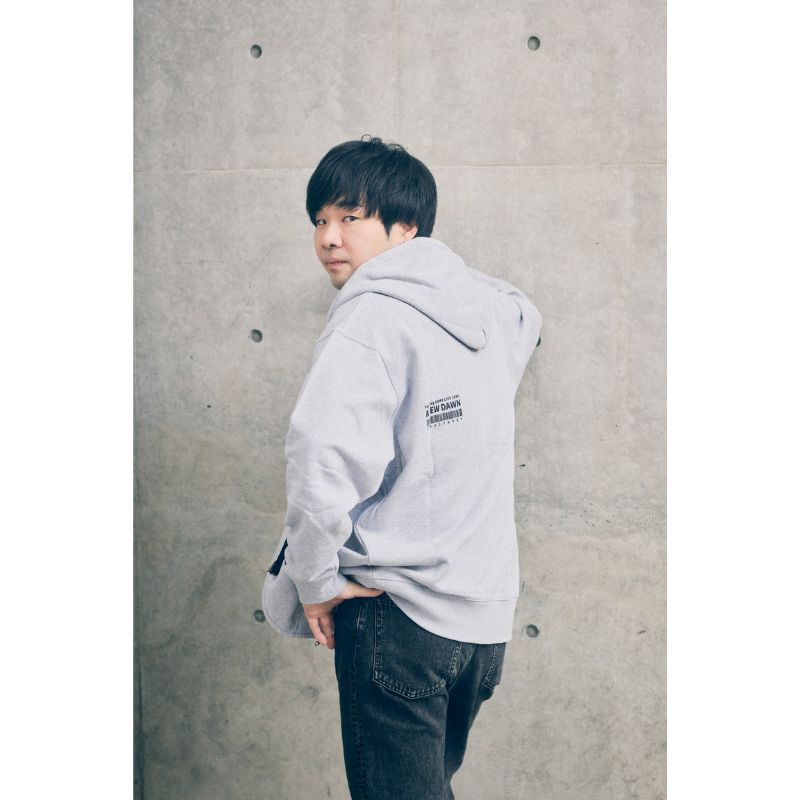 【3】“A NEW DAWN”  ジップパーカー/ミックスグレー