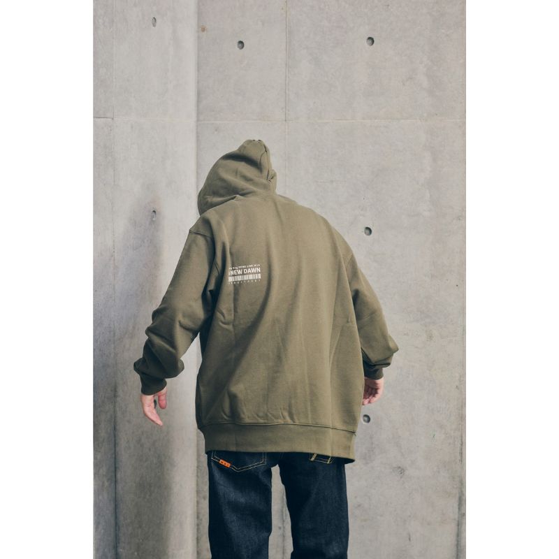 【2】“A NEW DAWN”  ジップパーカー/オリーブ