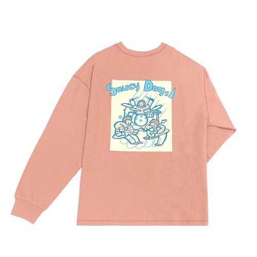 ライブうきうきバックプリントロンT/ドーンピンク