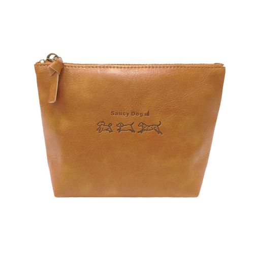 ドッグランフェイクレザーポーチ/キャメル