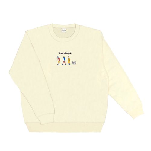 メンバーおさんぽ刺繍スウェット/ナチュラル