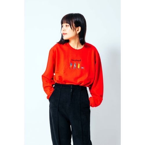 メンバーおさんぽ刺繍スウェット/ナチュラル