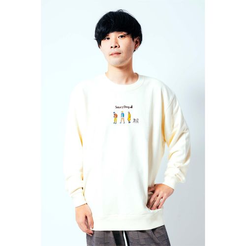 メンバーおさんぽ刺繍スウェット/ナチュラル