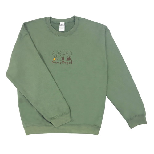 メンバーモチーフ刺繍スウェット/カーキ