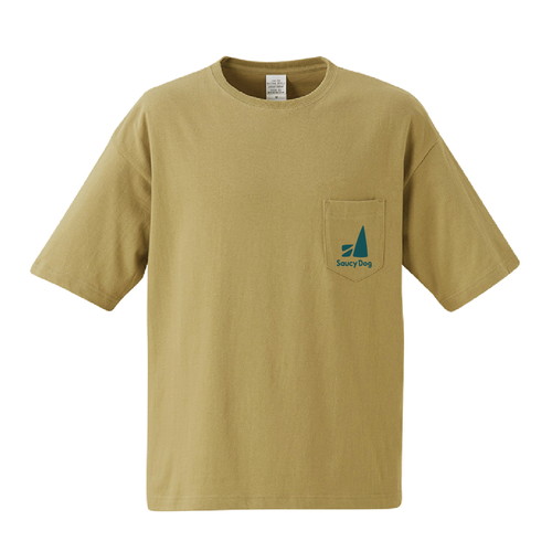 ビッグシルエットポケットTシャツ/サンドカーキ