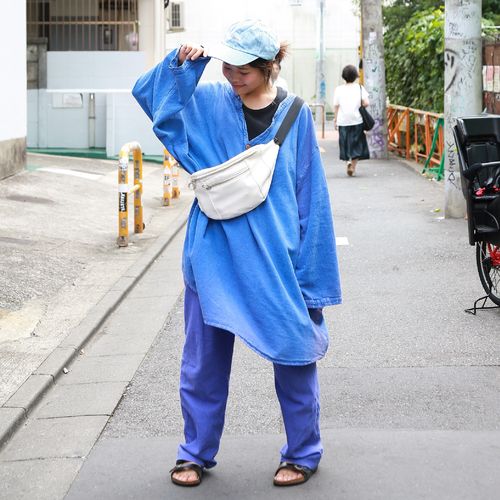 ロゴ刺繍キャップ/デニム ライトブルー