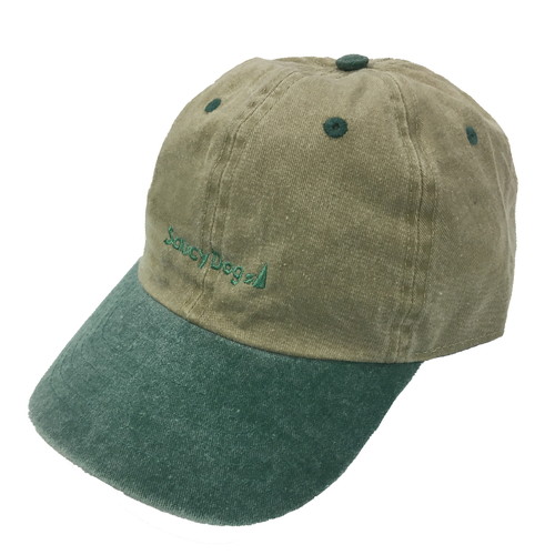 ロゴ刺繍キャップ/ツートーン カーキ×グリーン