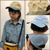 ロゴ刺繍キャップ/ツートーン カーキ×グリーン