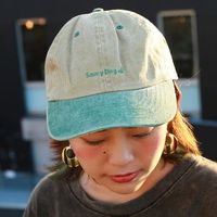 ロゴ刺繍キャップ/ツートーン カーキ×グリーン