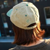 ロゴ刺繍キャップ/ツートーン カーキ×グリーン