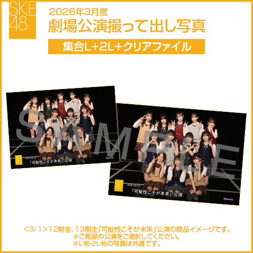 2026年3月度 劇場公演撮って出し写真 クリアファイルセット（集合L＋2L＋クリアファイル）