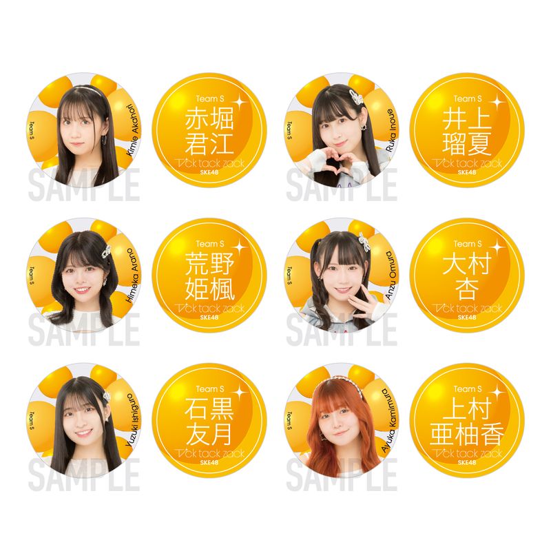 SKE48 34th SG「Tick tack zack」缶バッジ（2個セット）【チームS】