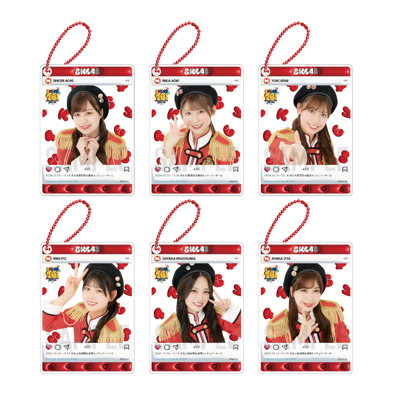 SKE48 16th Anniversary Festival 2024  チーム別SNS風アクリルキーホルダー（ランダム全12種）【チームKⅡ】