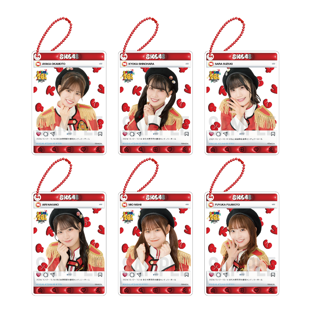 SKE48 16th Anniversary Festival 2024  チーム別SNS風アクリルキーホルダー（ランダム全12種）【チームKⅡ】