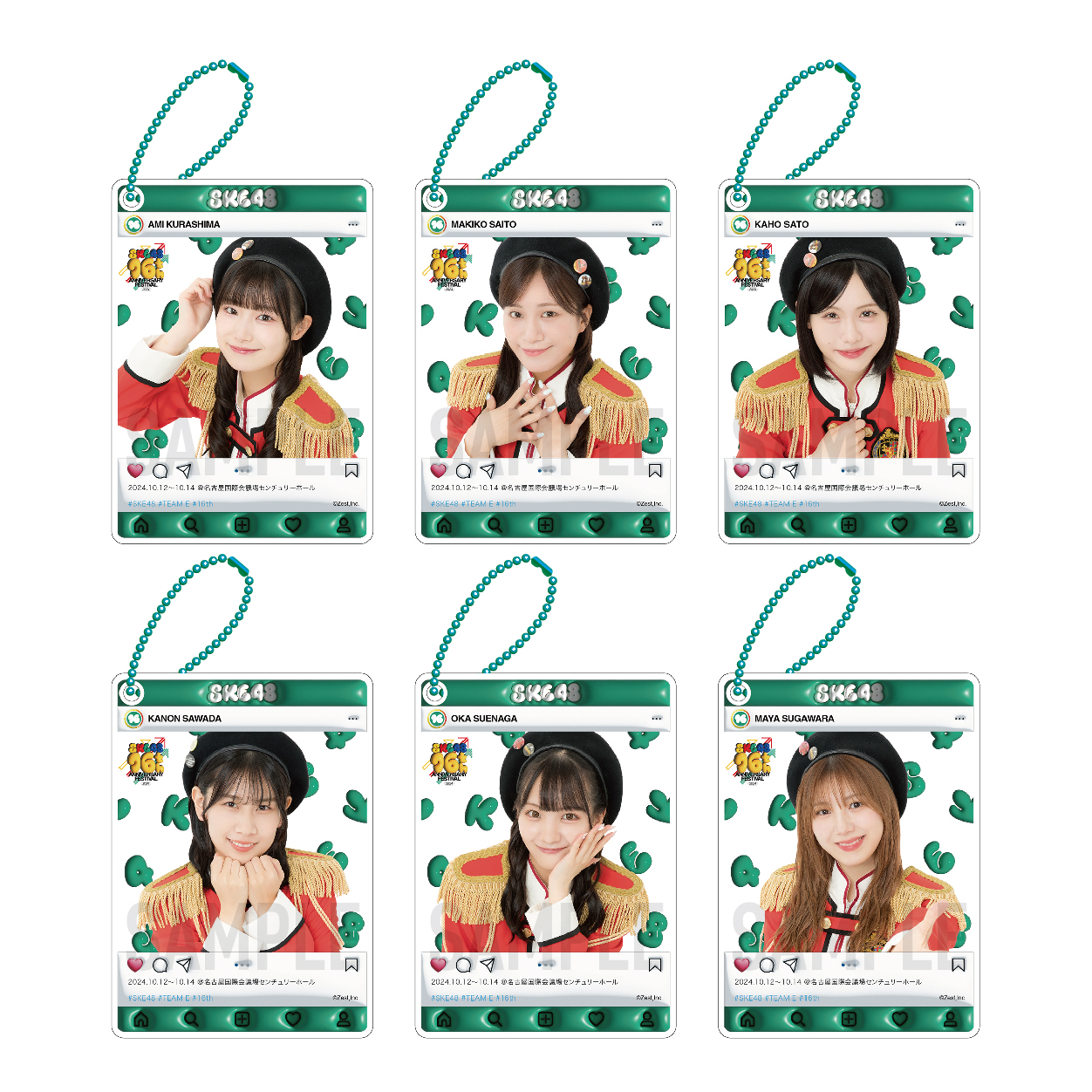 SKE48 16th Anniversary Festival 2024  チーム別SNS風アクリルキーホルダー（ランダム全13種）【チームE】