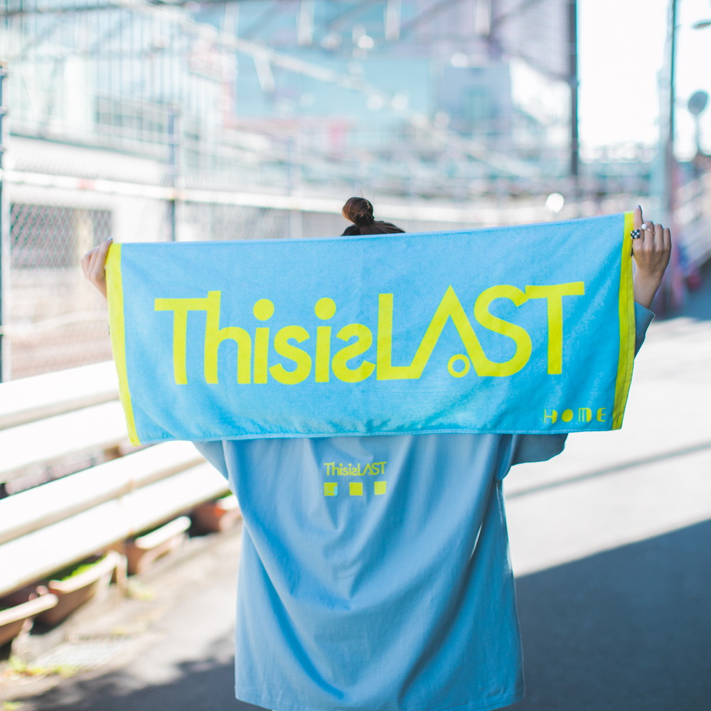 ロゴタオル [スカイブルー×イエロー]